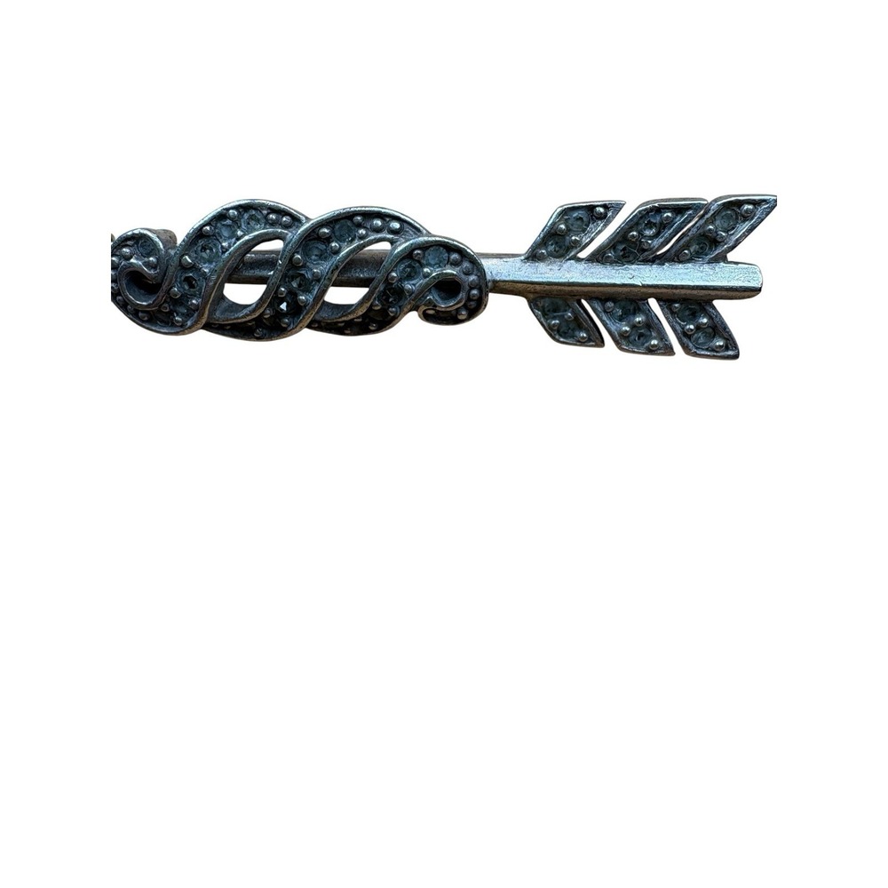 Vintage Anne Klein Arrow Pin Brooch Silver Tone Marcasite Style Infinity-Twist - Picture 6 of 6